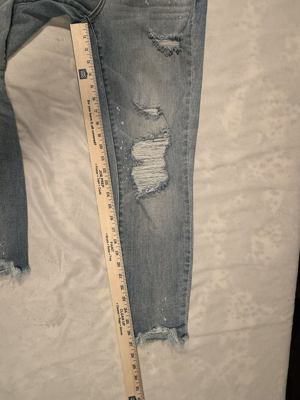 Judy Blue Size 9/29 High Rise Distressed/paint splat Boyfriend Fit Jeans - Picture 5 of 8
